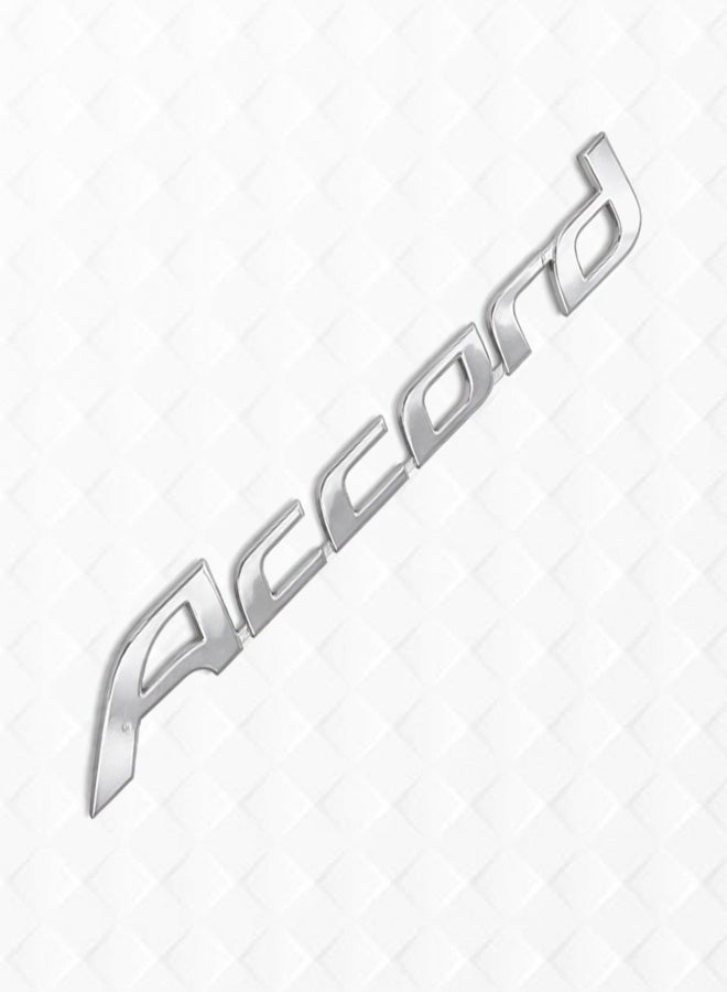 Accord Chrome Car Emblem Rear Trunk Badge 3D Metallic Letter Logo Adhesive Backed Nameplate Sticker for Sedan Boot Lid Tailgate Exterior Decoration Replacement Waterproof Scratch Resistant Easy Install Automotive Accessory - Image 1